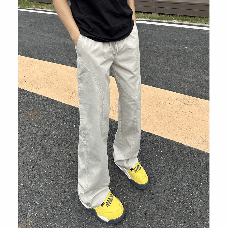 American Style Oblique Cut Straight Tooling Pants Men's Summer Waterproof Quick-drying Charge Scimitar Pants Outdoor Hiking Climber Pants Trendy