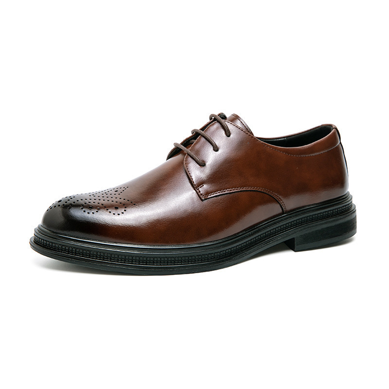 Comercio exterior Gran Inglés Bloc zapatos de hombre primavera y otoño 2024 zapatos de cuero casuales de negocios zapatos de boda de hombre