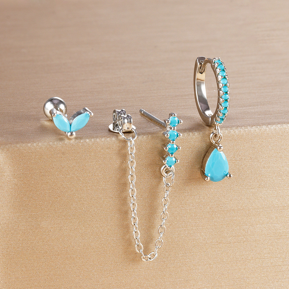 8g Weight Copper Ear Needle Material Drop Earrings, Ear Studs Classification 1 Set Quantity Holiday, Daily Occasion Copper Material Geometric Pattern All Seasons Season Women's Gender Polished Finish Elegant, Sweet, Classic Style Style 1 Set Elegant Sweet Classic Style Geometric Copper Drop Earrings Ear Studs 3