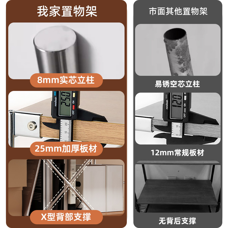 日式置物架落地光轴收纳架家用墙角书架厨房客厅储物架窄边架货架|undefined