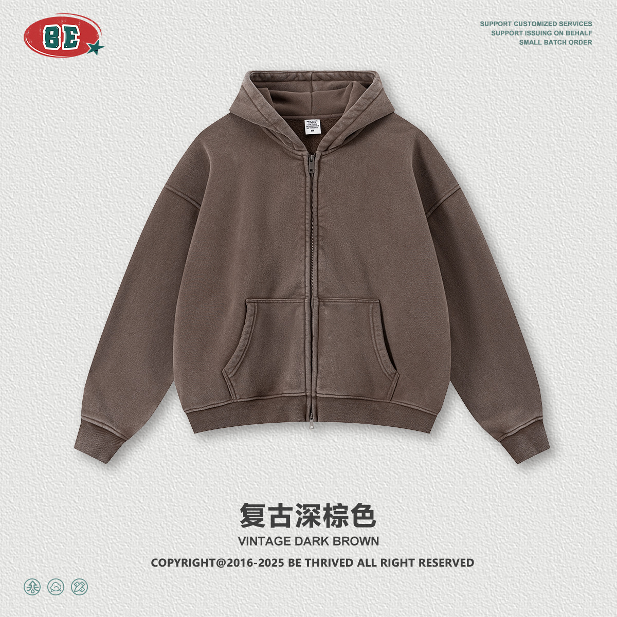 Be Hombres| Otoño y invierno marca de marea lavada con agua retro con camisa encapuchada con cremallera chaqueta de macheta pantalones para hombres