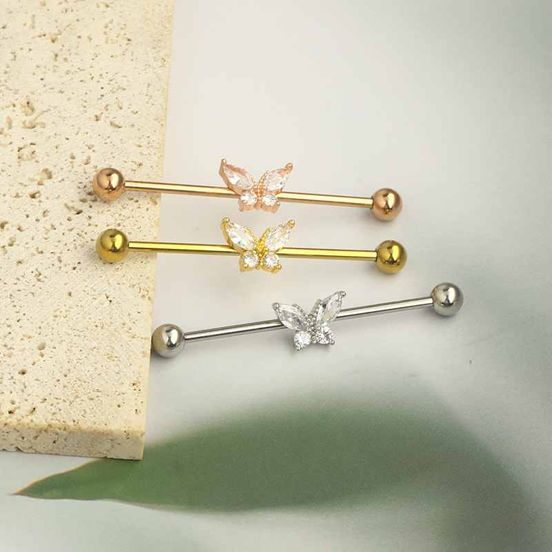 16G labret stud size and finish detail