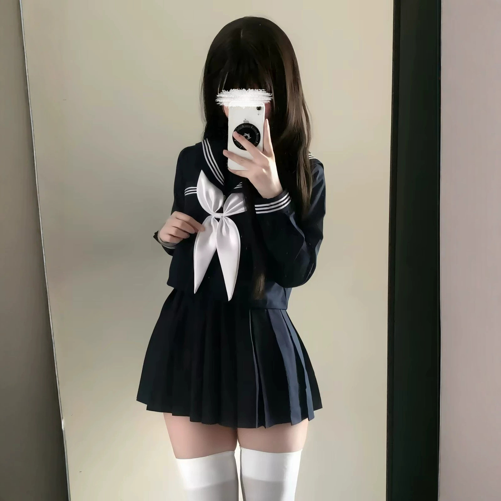 Original Japanese-style JK uniform, basic model, authentic black sailor suit, student uniform set for girls