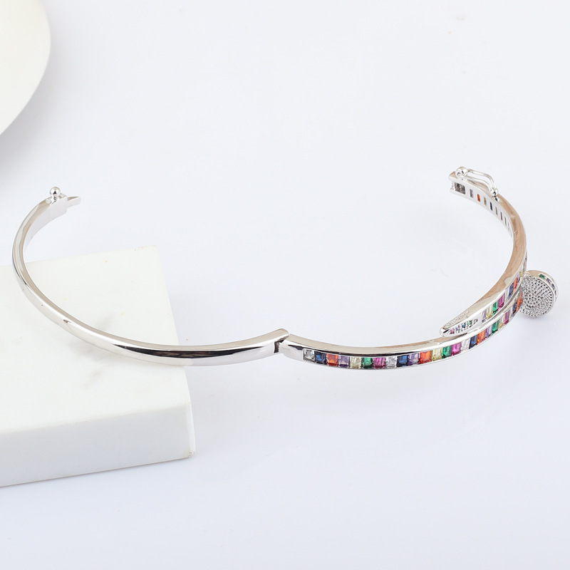 Fashion Geometric Copper Bangle Inlay Zircon Copper Bracelets