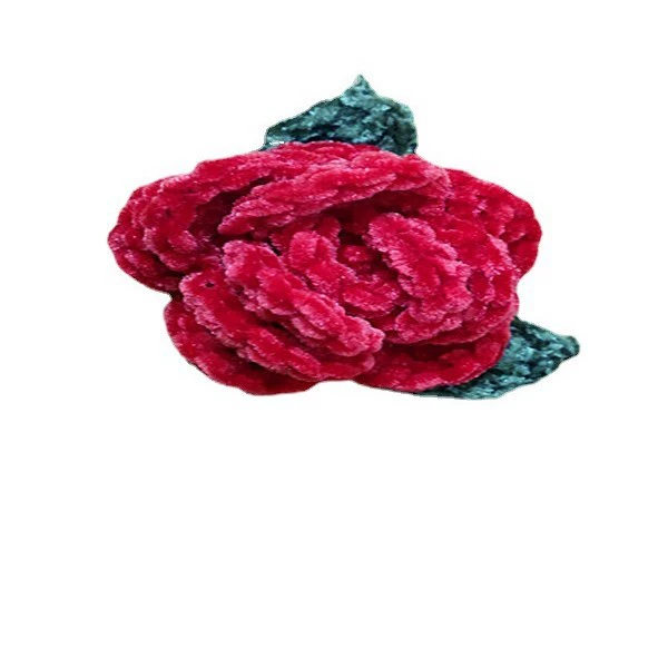 Ручной крючок Цветок ручной работы Крючок Роза Цветок ручной работы Цветочная одежда Домашний имитационный цветок Цветок синели