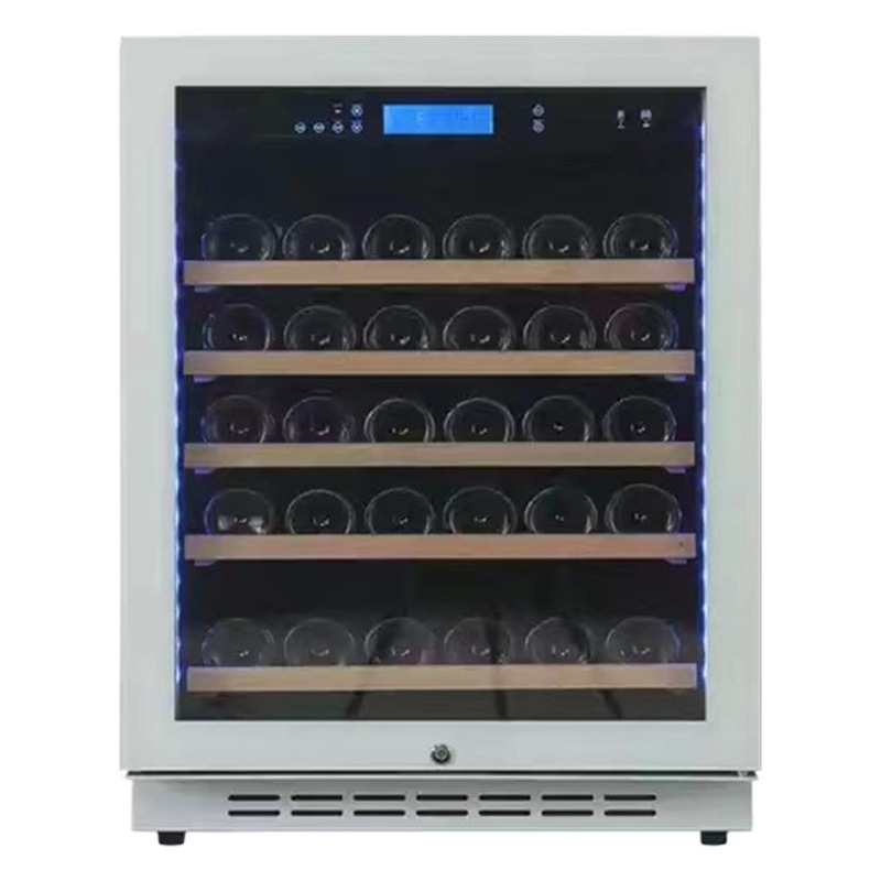 Vinoteca doméstica de temperatura constante, pequeña nevera refrigerada de una sola temperatura con capacidad para 46 botellas, vitrina para té y vino, refrigerador para vinos