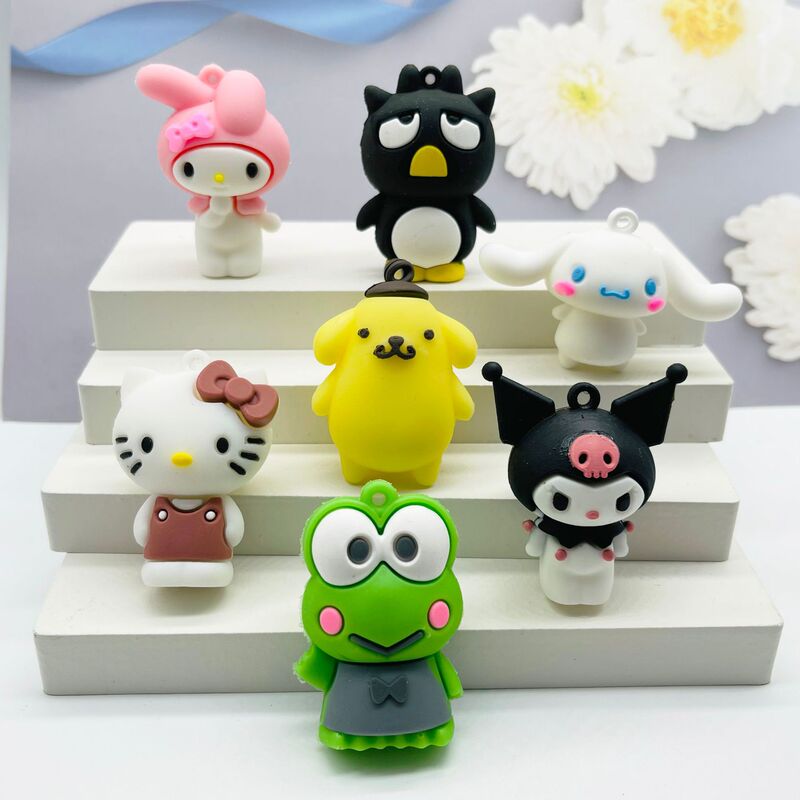 Cartoon drop glue melody Jade dog girl keychain accessories creative DIY key chain car bag pendant