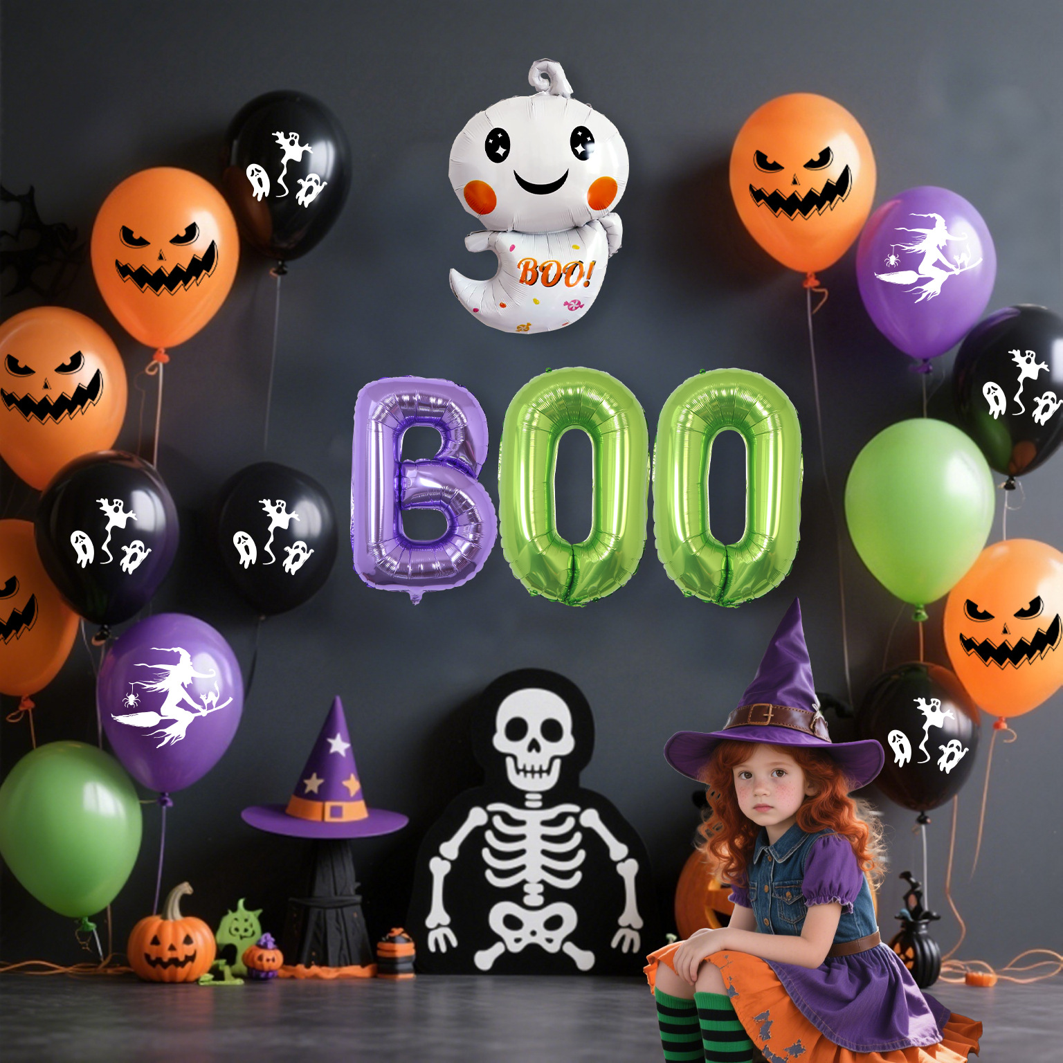 Globos de Látex Estampados de Halloween de 12 Pulgadas de Látex para Fiestas