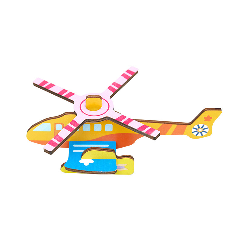 Venta al por mayor de madera 3D animal rompecabezas tridimensional bebé 2-3 años modelo animal educativo ensamblar bloques de construcción Juguetes