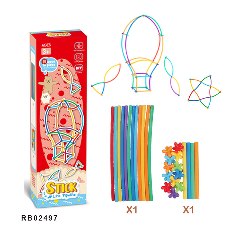 Children's Kindergarten Building Blocks with Straws DIY Building Blocks for Boys and Girls Hose Strips Construction Materials Splicing Toys