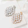 Fashionable hairgrip from pearl, Korean style, diamond encrusted, suitable for import