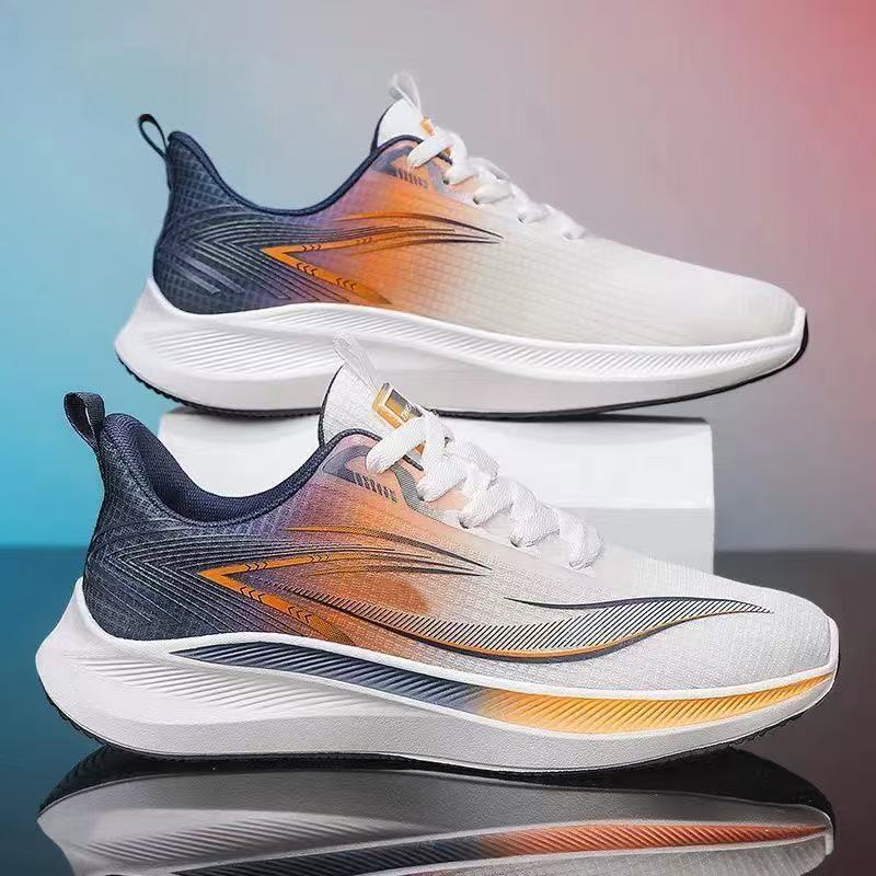 Nuevos zapatos para correr de verano para hombres, malla transpirable, deportes, todo fósforo y cómodos, tendencia de moda juvenil, zapatos casuales para hombres