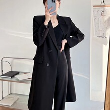 感炸街西装外套女中长款2025春秋新款气质英伦风单排扣风衣潮