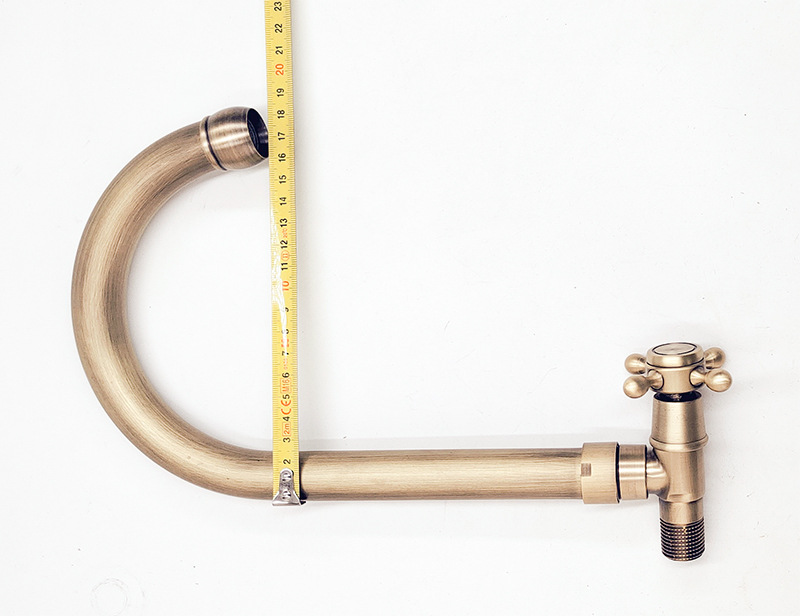 Extended antique copper single-cooling faucet, outdoor mop sink, outdoor wall-mounted faucet, European retro style, rotatable undefined