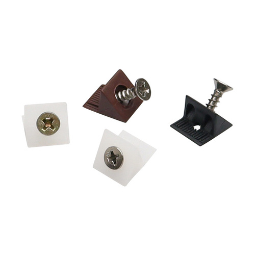 Minggu manufacturer white black back plate buckle with self-tapping screws wardrobe cabinet shelf plastic corner code