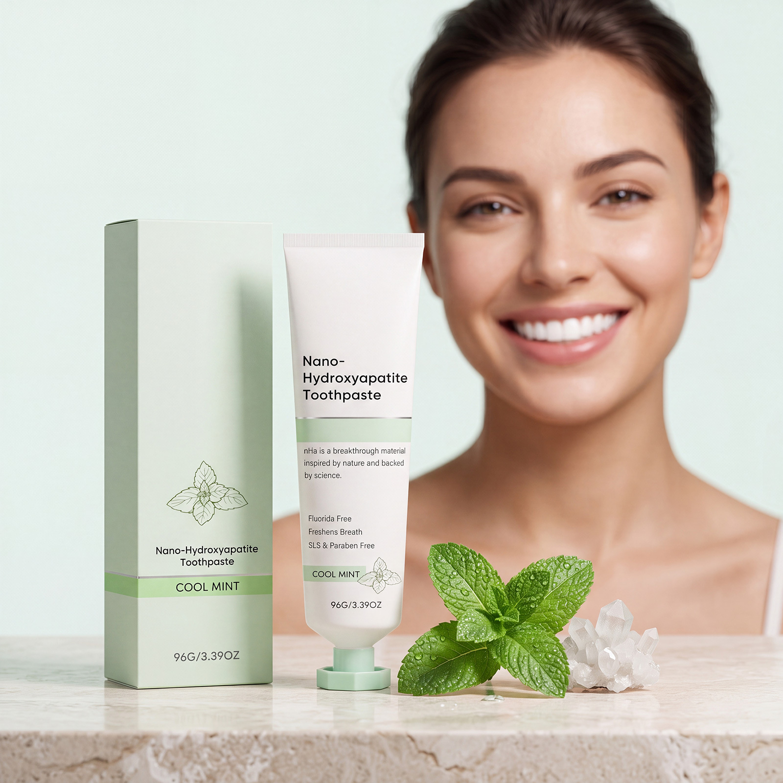 Refreshing Mint Toothpaste, Gentle and Even-Acting, Protects Teeth, Freshens Breath, Dense Foam, Daily Oral Cleaning, Comfortable Oral Care