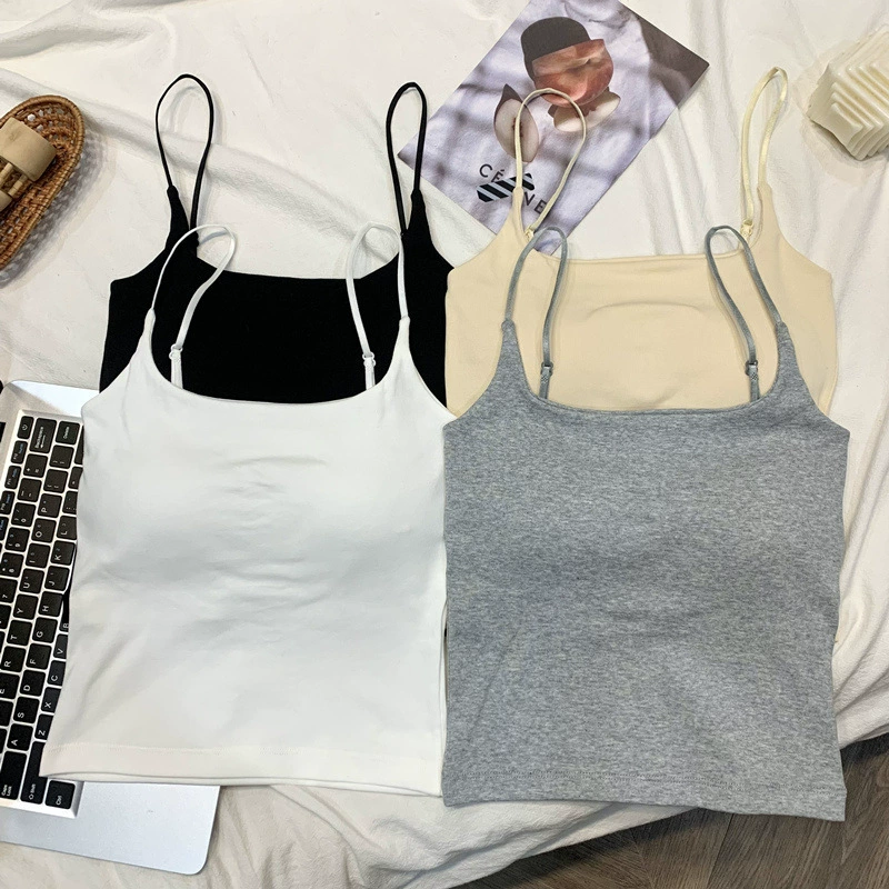 Colored top with cups, underwear as outerwear, body-friendly tube top, beautiful back, simple and elegant design