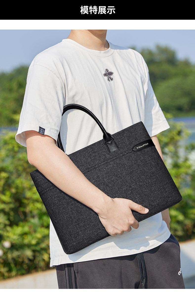 Cặp công sở nam vải canvas chống mài mòn đựng laptop đa năng chi tiết 8