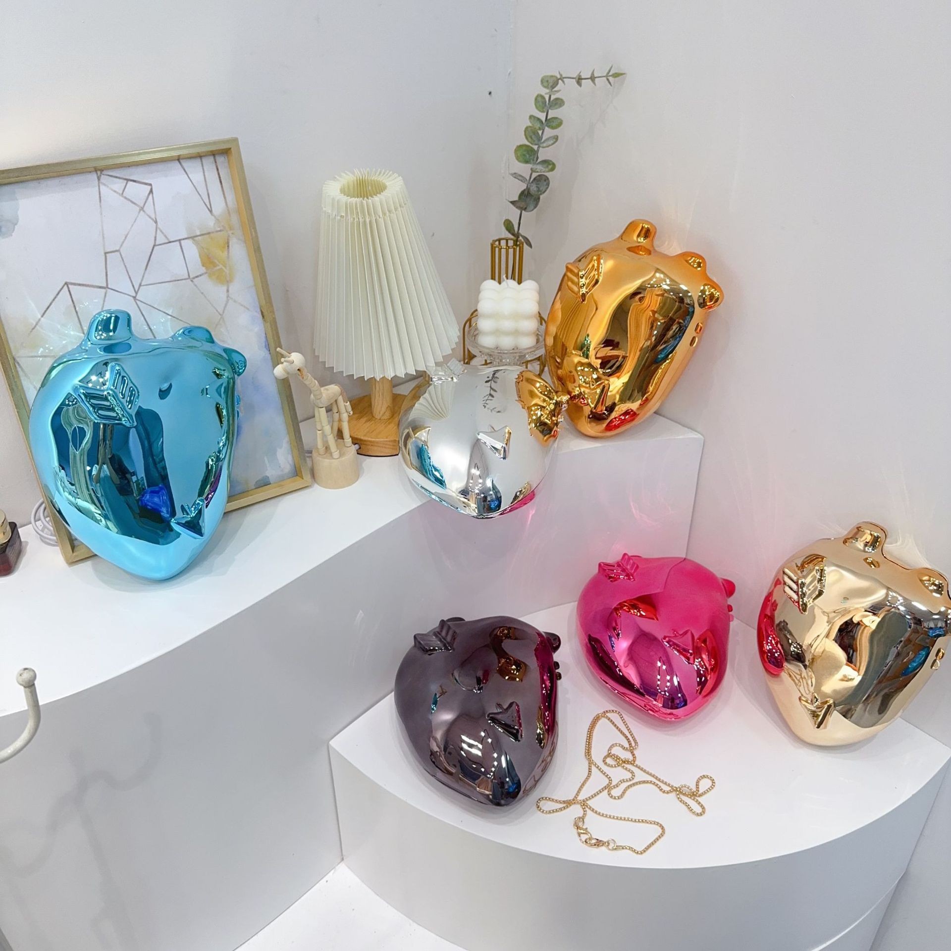 Nicho damas bolsas de cena en forma de corazón, bolsas acrílicas, bolsas de caja de diseño chic, bolsas de noche de hombro