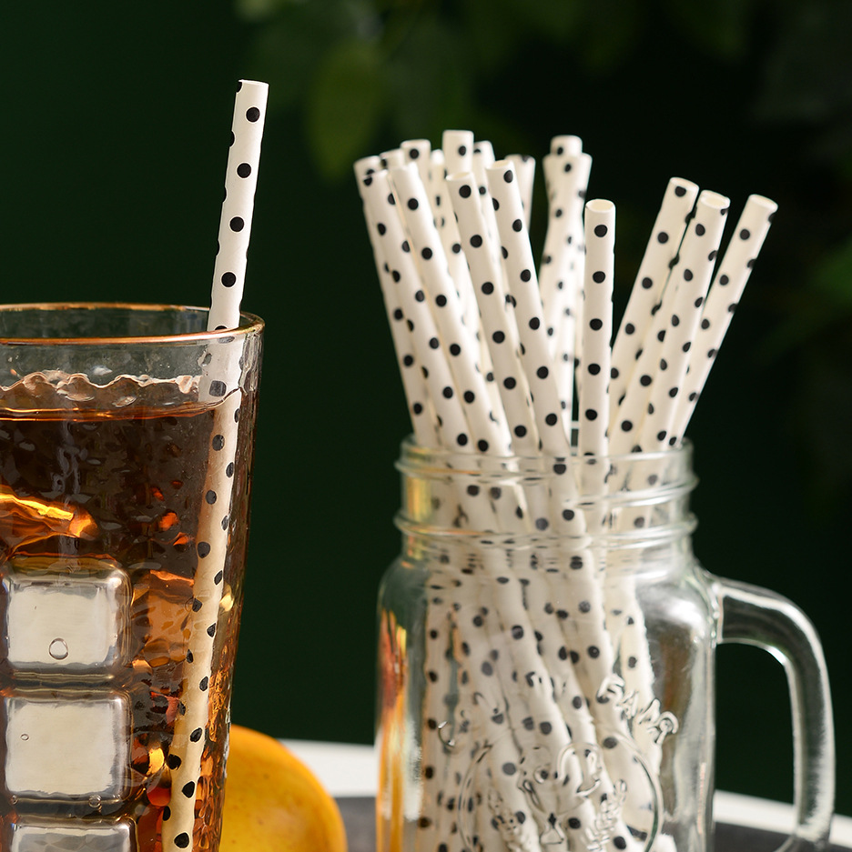 Gran cantidad en stock al por mayor paja de papel desechable paja de papel degradable pequeña paja de punto