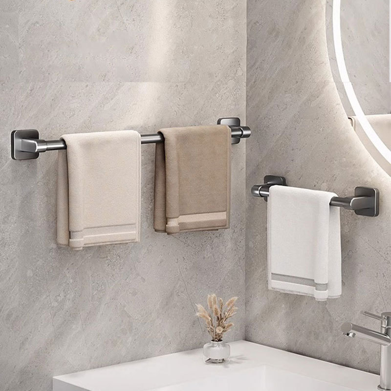 Wall-mounted towel rack non-perforated toilet storage rack space aluminum bathroom toilet bath thickened towel single pole