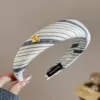 5532 small gold mark plaid - headband beige one