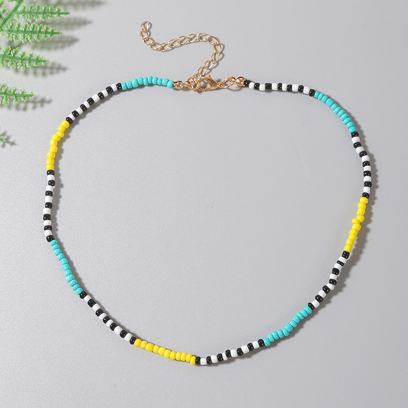 Bohemian Contrast Color Miyuki Bead Necklace Beaded Jewelry display picture 2