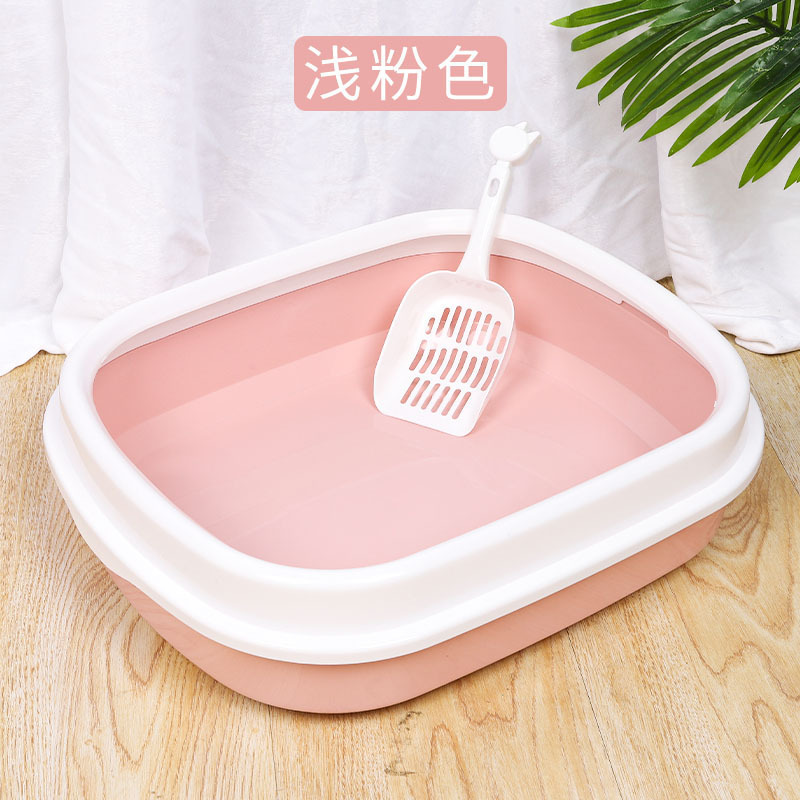 简约椭圆形猫砂盆超大号现货批发 幼猫专用防外溅砂半封闭猫屎盆|undefined