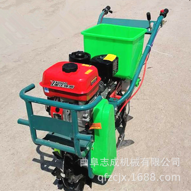 农用汽油手推播种机 家用小型独轮耘播机 链轨式玉米追肥机