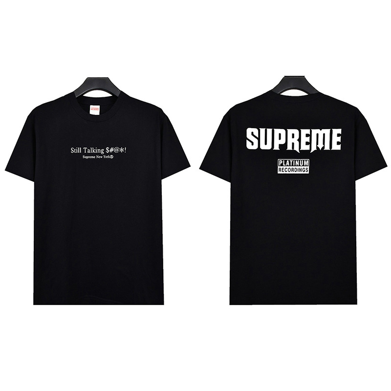 ヘビーウェイトクロスボーダー アメリカンファッション Supreme レタープリント Tシャツ BOX ラウンドネック 半袖 メンズ レディース ゆったり カジュアル Tシャツ 男女兼用