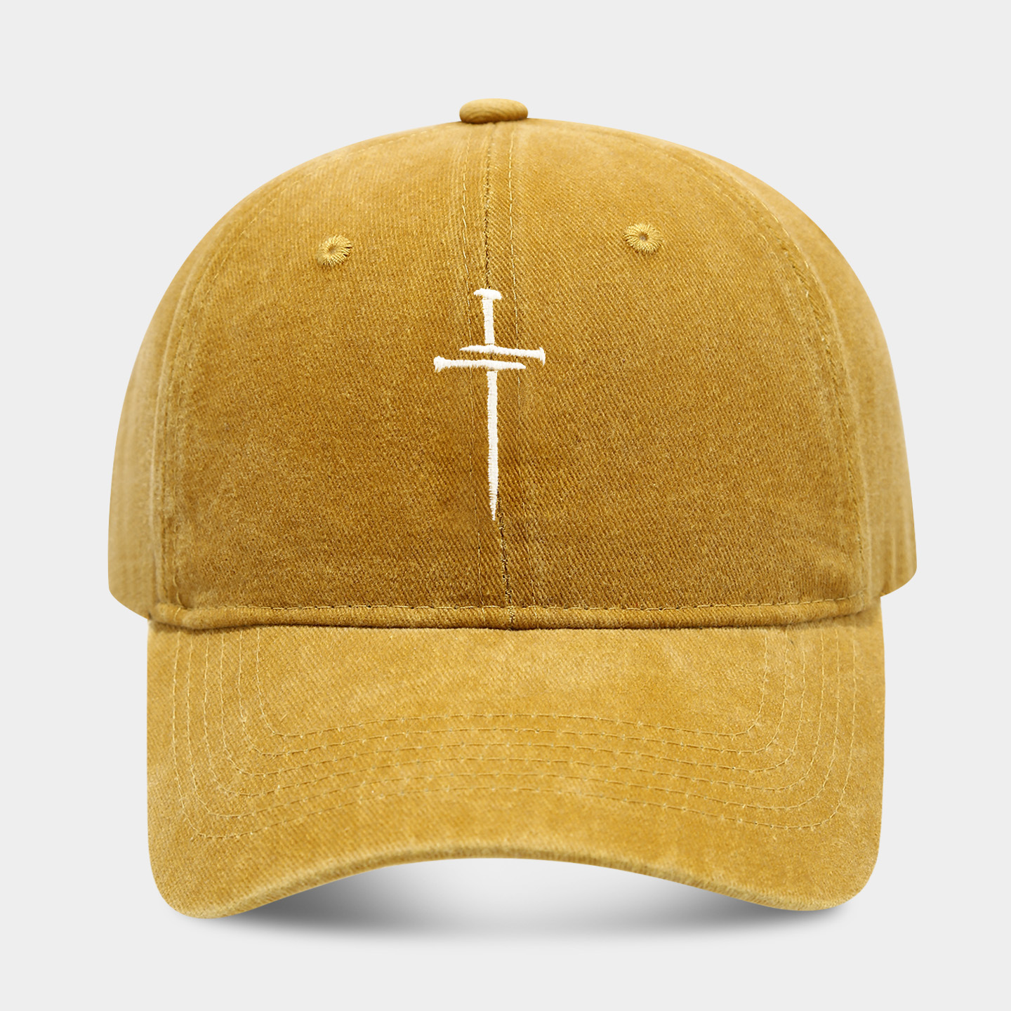 Cruz de uñas sombrero hombres y mujeres diversión ajustable suave superior lavado vintage algodón bordado Cruz gorra béisbol moda image 22