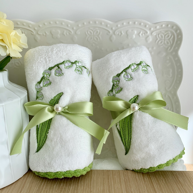 Lily of the Valley Towel Souvenir Cartoon Home Embroidered Hand Towel Gift Wedding Tulip Return Gift Supermarket Gift Box