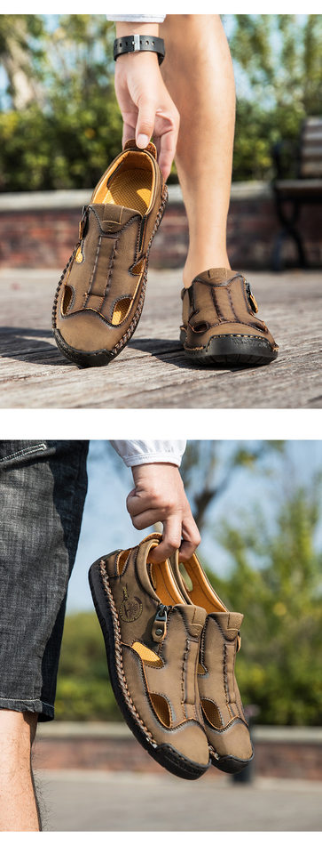 Dép sandal nữ bít mũi quai khâu thoáng khí chống trượt — F 6611m màu, F6611 hồng, F6611 kaki, F6611 màu vàng chi tiết 16