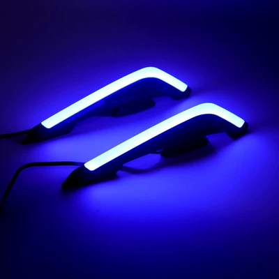 Cross-Border Popular Motorcycle Turn Signal Decorative Light, Cool Blade-Shaped Turn Signal Wind Wing Led Turn Signal Ambient Light (Other lights) - blade-turn-signal-blue-light-a-pair