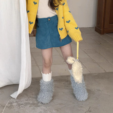 瑜瑜公主 女童冬季韩版灯芯绒高腰半身裙女宝宝A字裙纯色短裙