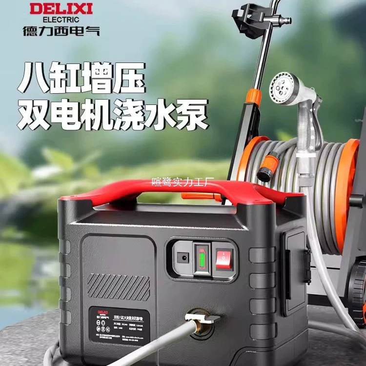Delixi электрический перезаряжаемый водяной насос, машина для полива, литиевая батарея, сельскохозяйственное орошение, бытовой маленький