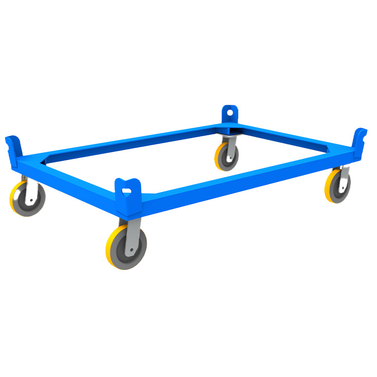 铁箱移动工具车 配合铁箱底座带轮 载重1吨托盘地板车