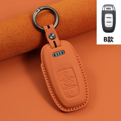 A4L key cover Q5L leather: Car key bag - type-b-orange