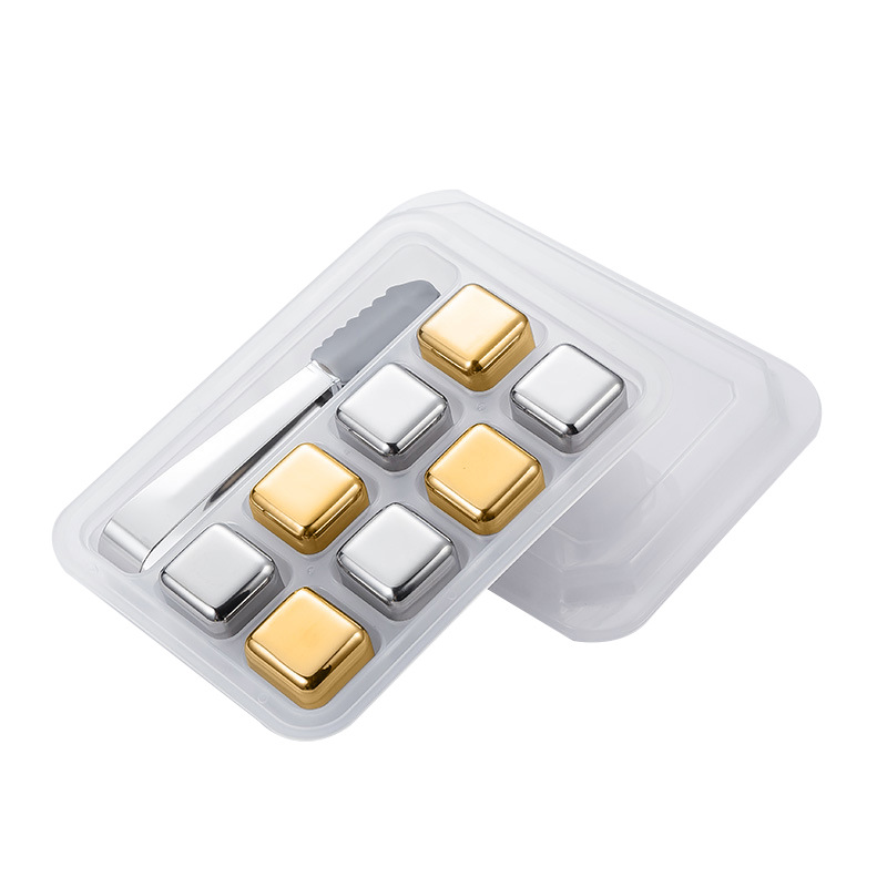 Cubitos de hielo de acero inoxidable 316 partículas de hielo creativas metal reutilizable disfruta de un punto fresco hielo de hockey sobre hielo