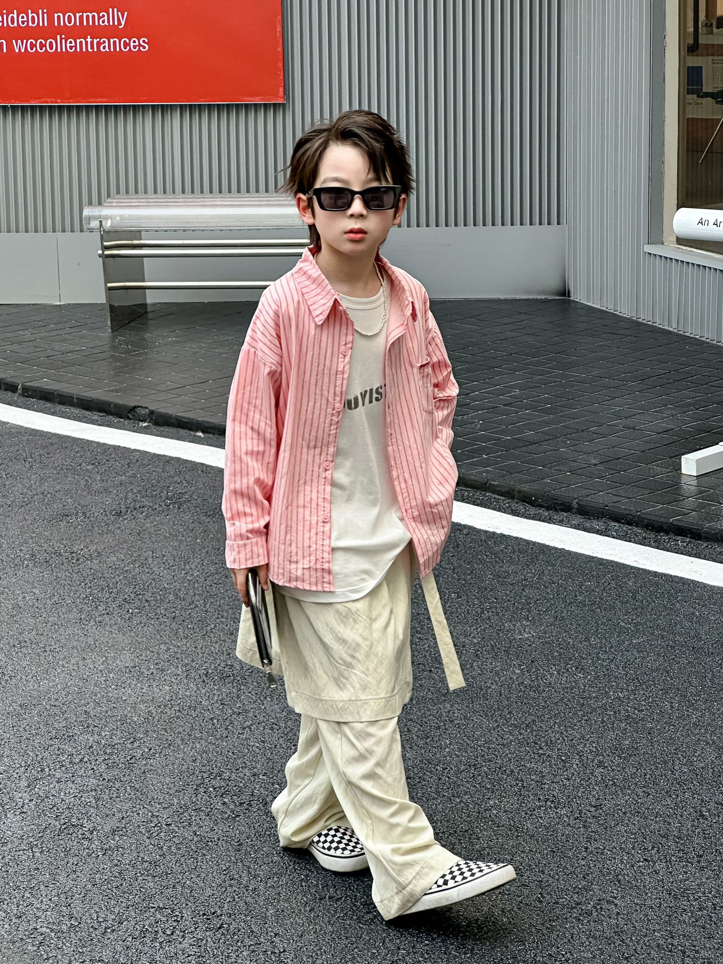 2026早春潮童新款男童衬衫儿童休闲条纹衬衣开衫长袖上衣外套