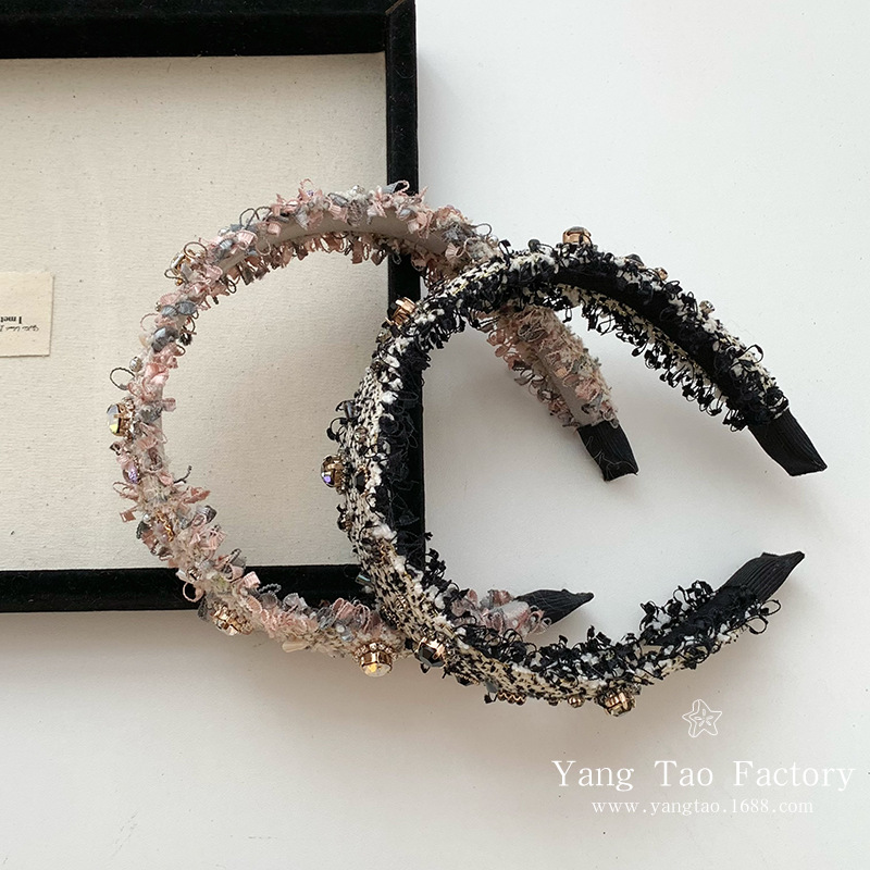 Fragrante señorita gran ventana francesa de diamante de borde ancho alto cráneo de alto nivel de cabello abrazadera de cabello de cabello de cabello de cabello de lujo delicado y ligero