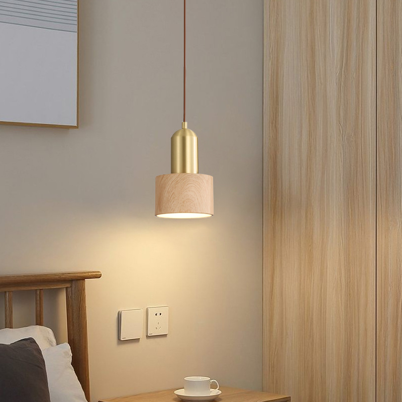 Nuevo chandelier chino dormitorio lámpara de cama creativa zen bar de nuez, chandelier de restaurante de viento tranquilo, lámpara Zhongshan