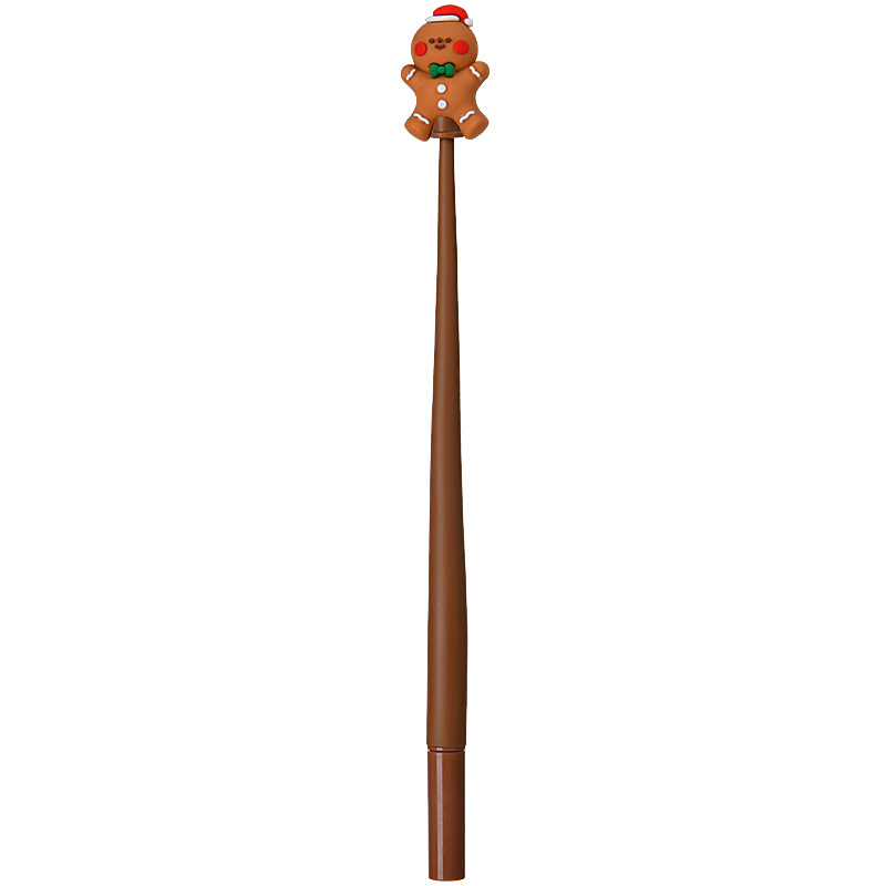 Santa Claus transfronterizo suave silicona agitación lápiz creativo lápiz neutro dibujos animados estilo de alce lápiz de agua árbol de Navidad lápiz negro