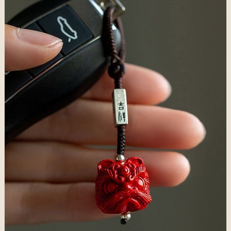 帝王砂硃砂紅砂醒獅吉祥鑰匙扣硃砂飾品掛件包包掛低含量硃砂批發