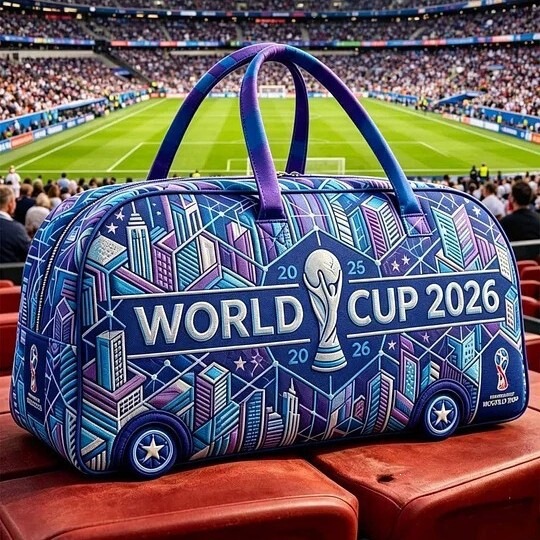 2026 Cross-Border Hot-Selling 3D Digital Printing World Cup Travel Bag Large Capacity Sports Fitness Luggage Bag Travel Bag