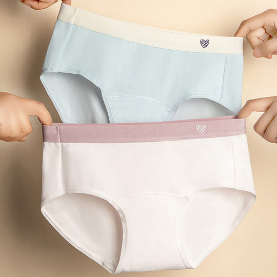 Class A Baby Cotton Women's Underwear Women's Pure Cotton 7A Antibacterial Crotch Layered Crotch Mid-Waist Breathable Young Girl's Briefs