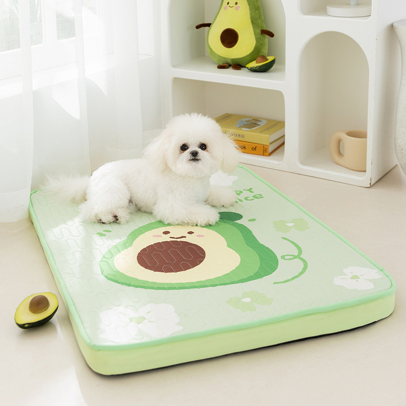 Primavera y verano perros de dibujos animados de hilo de látex cojín de perros gato pequeño perro refrescante perro gato refrescante perro