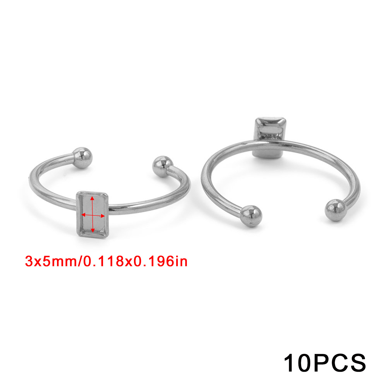 Acero inoxidable color-preservación pulido anillo titular DIY anillo plano anillo superficie horno oro incrustaciones perla apertura anillo titular Accesorios