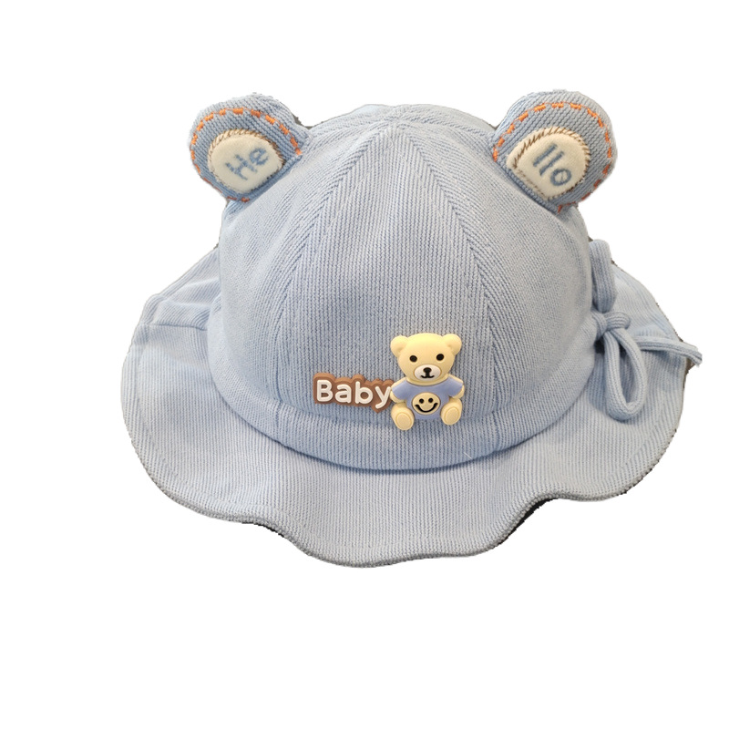 Sombreros de bebé primavera y otoño bebé bebé niño oso de dibujos animados pescador gorro de orejas lindas gorras de algodón