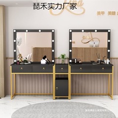 インターネット有名人のスタジオ化粧台、ライト付き、メイクアップウェディングドレスストアドレッシングテーブル、オールインワンメイクアップテーブル、メイクアップアーティスト専用